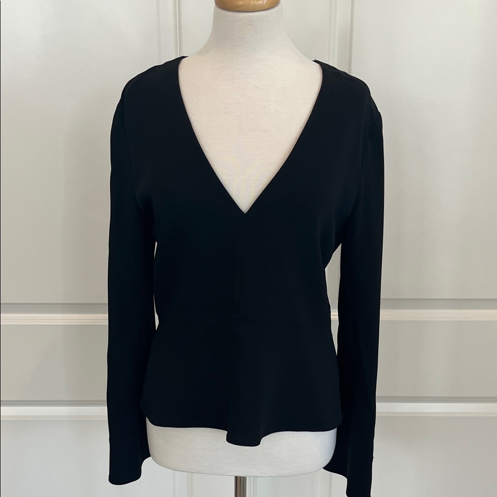 A.L.C. Black Deep V Top Size 8